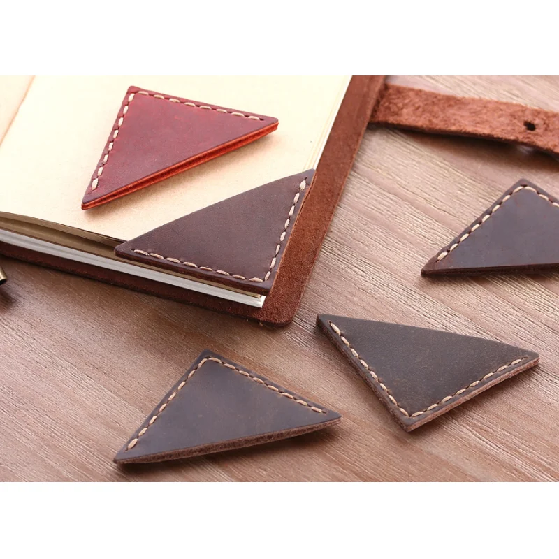Genuine Leather Bookmark Personalized corner page marker Portable bookmarks for books