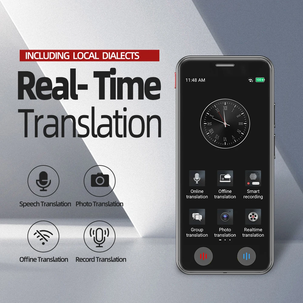 Global AI Portable Two Way Instant Speech Electronic Pocket Translation Devices Real-time Automatic A40 Smart Voice Translator