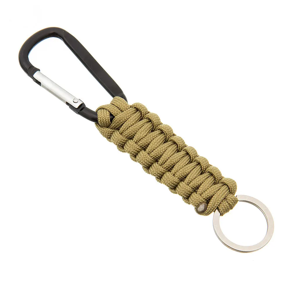 Wholesale Hand-woven Survival Paracord Carabiner Keychain Promotional Paracord Keychain With Carabiner