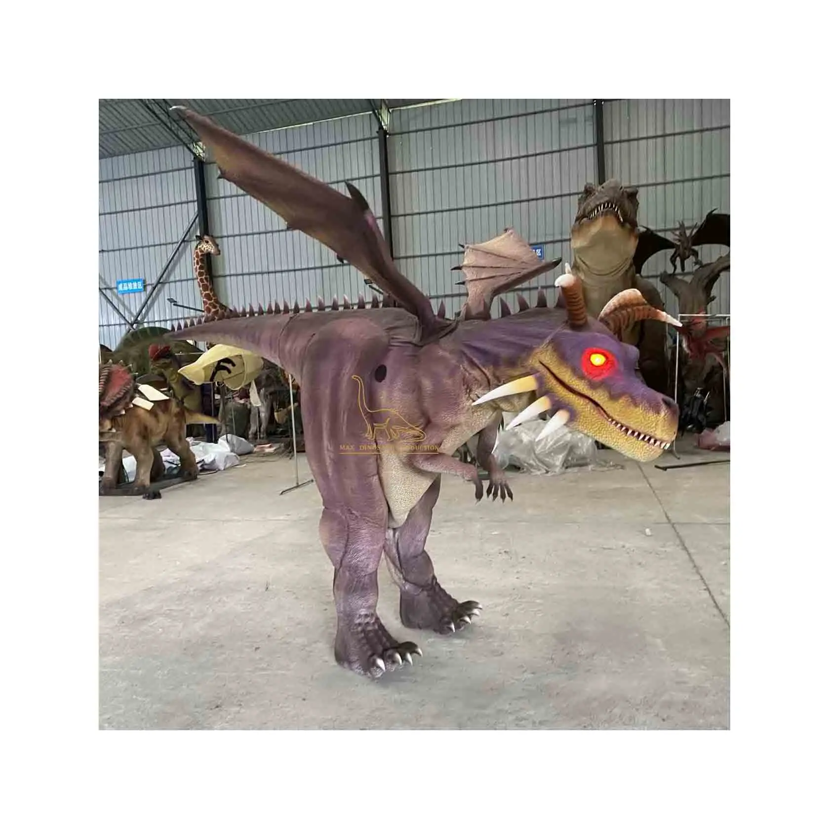 Wearable Simulation Dinosaur Costume Animatronic Model For Adults Animatronic Dragon Costume