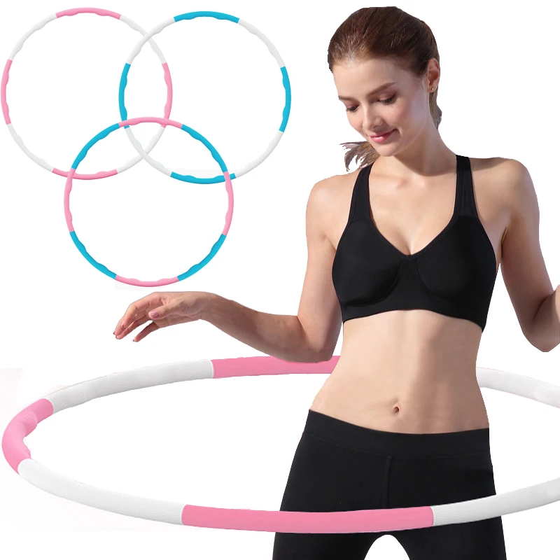 Съемный спорта обруч 8 секций Фитнес Круг пены обруч здания тела массажные домашние Талия упражнения косметическое оборудование для похудения