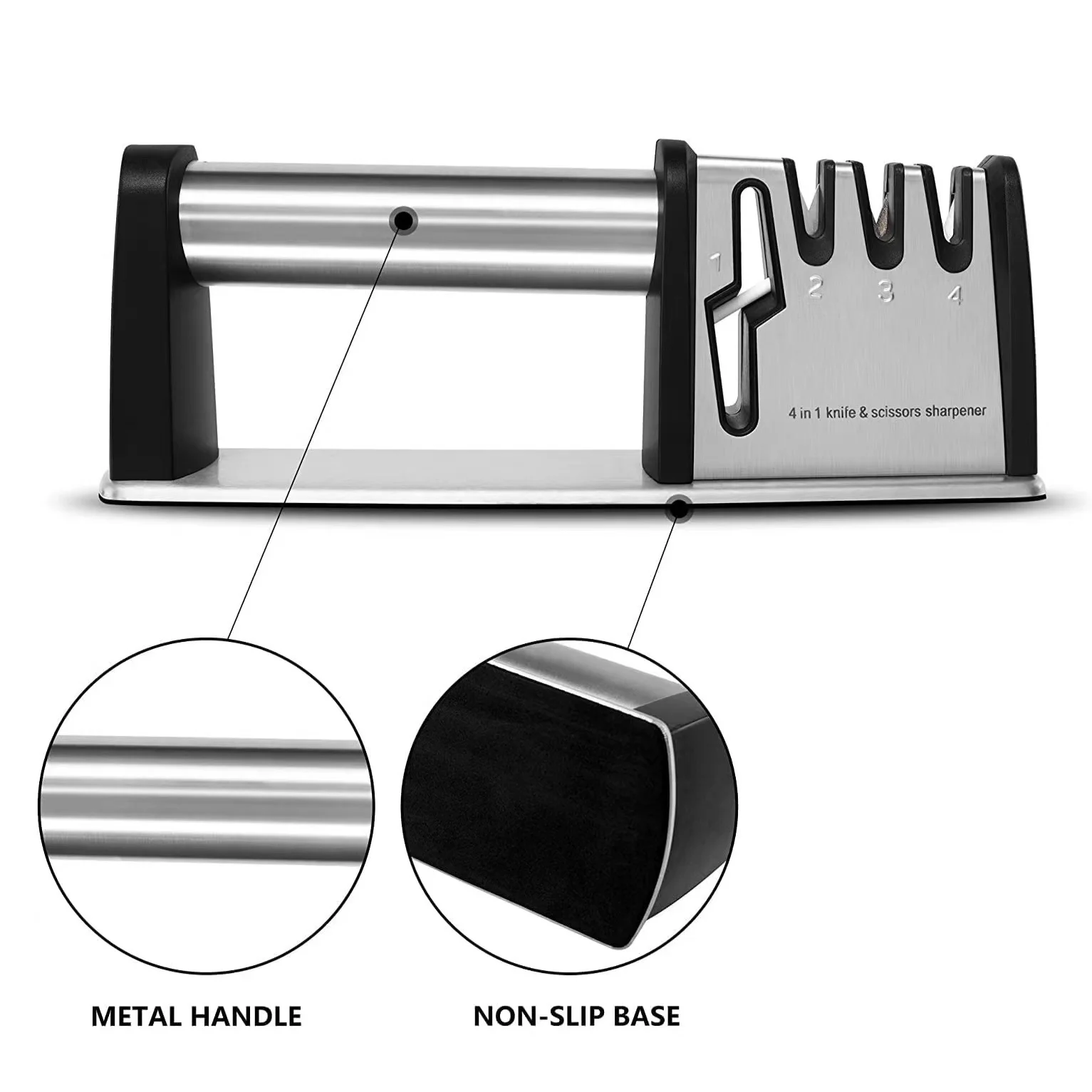 Manufacturer Stainless Steel Sharpener Multifunctional Manual Knife Sharpener for Kitchen