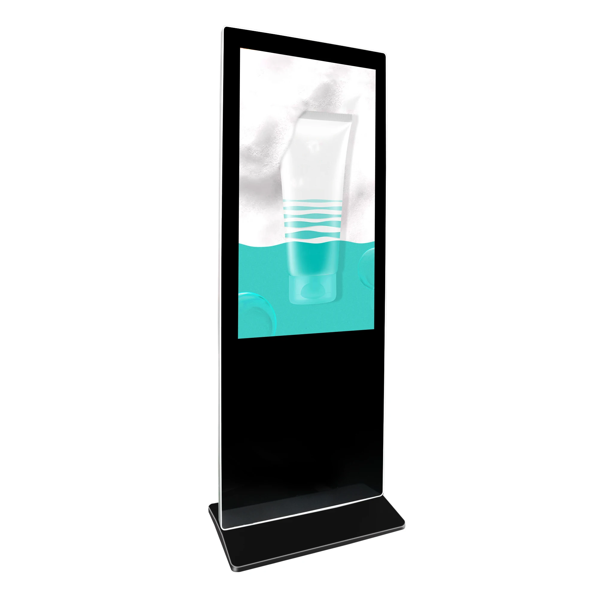 Indoor 65 Inch Advertising Player Touch Screen Floor Stand Kiosk UHD Screen Digital Signage and Display with Smart CMS System