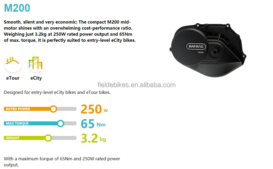 Bafang G210.250 Mid Drive Bare Motor M200 36V 250W Electric Bike Conversion Kit for Mountain Bicycle Central eBike motor