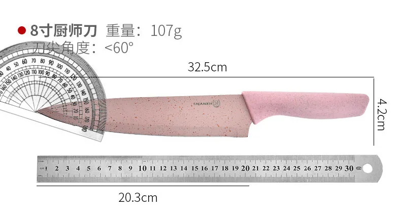 2024 hot sell Kitchen accessories Kitchen knives 6-Pieces Kit Wheat Straw Knife Scissor Peeler Set Knife set