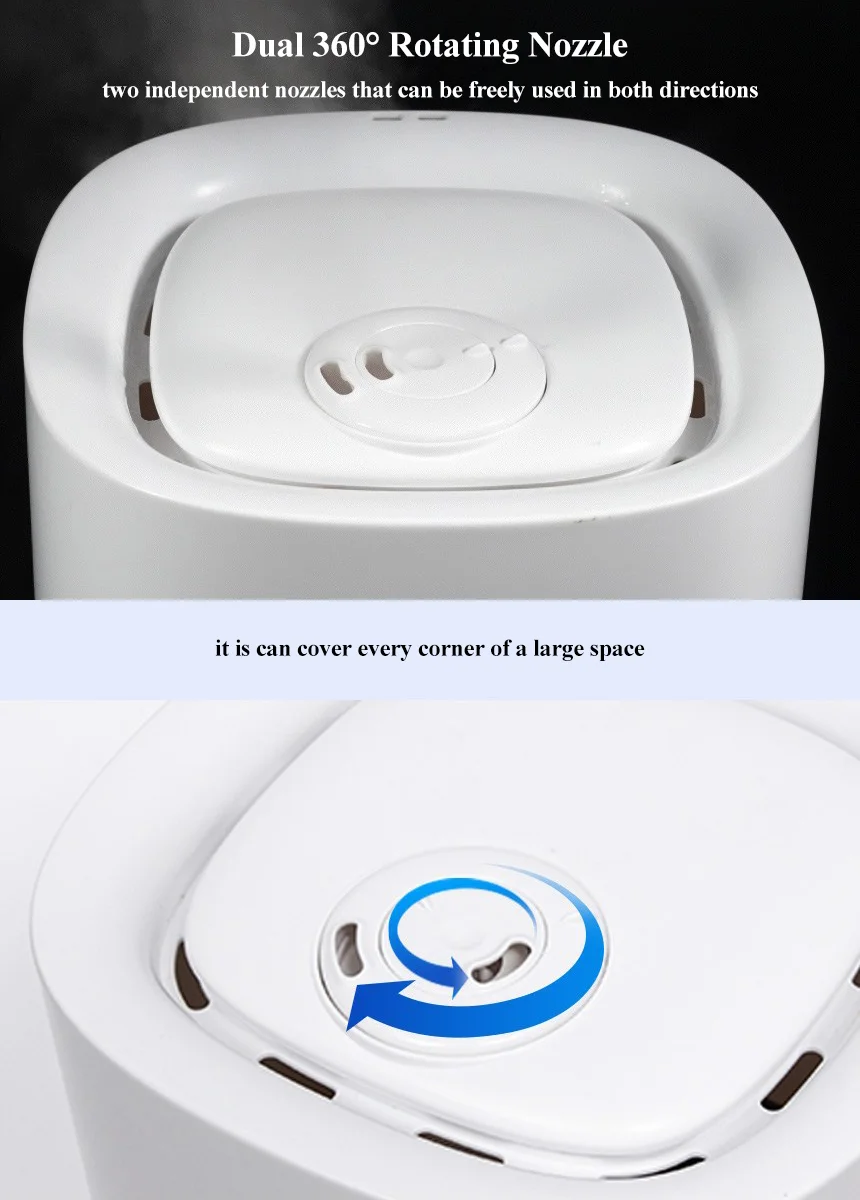 RUNAL OEM ODM 6L Indoor Big Fogger Led Remote Control Tuya Alexa Wifi Cool Warm Mist Smart Ultrasonic Air Humidifier For Home