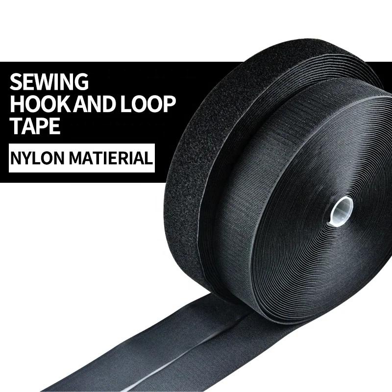 50mm hook and loop sew on custom sizes stretch hook loop fastener tape nylon fabric magic tape hook and loop velcroes