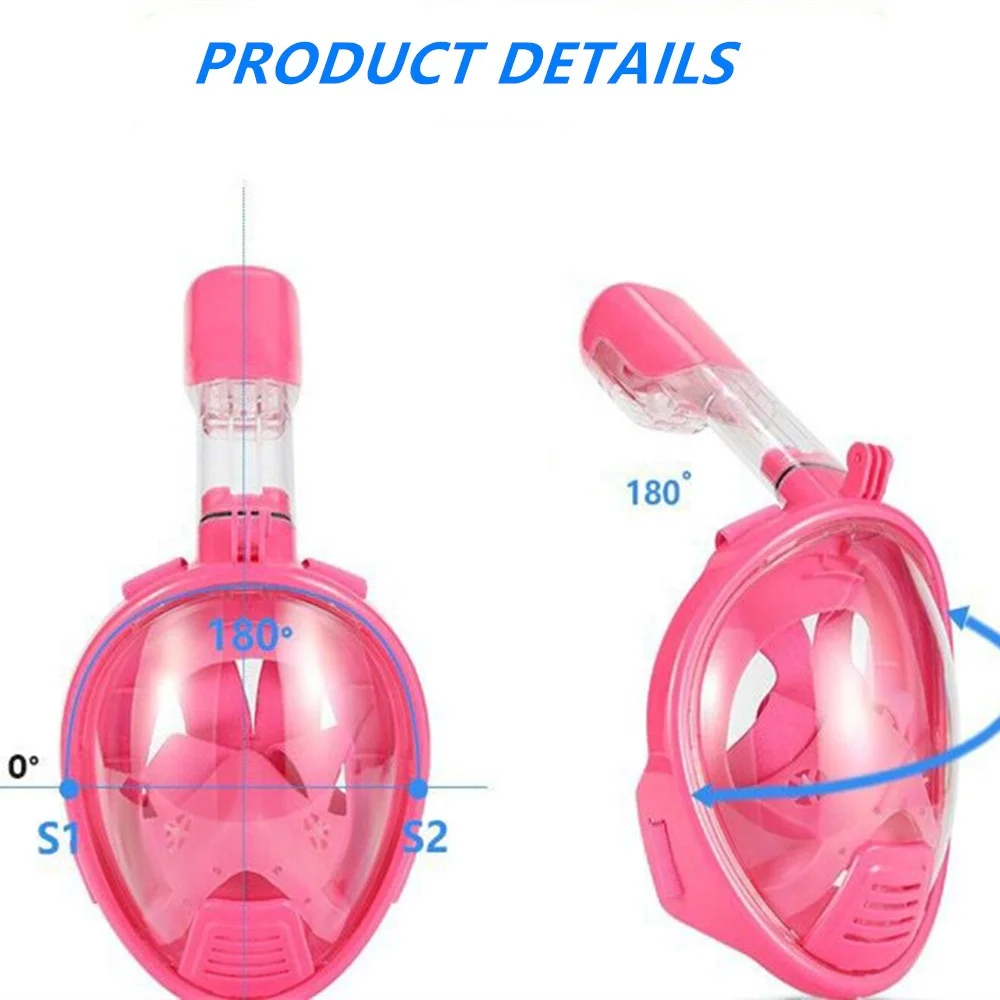 Детская Полнолицевая маска для плавания и дайвинга Противоударная водного спорта подводного сухая