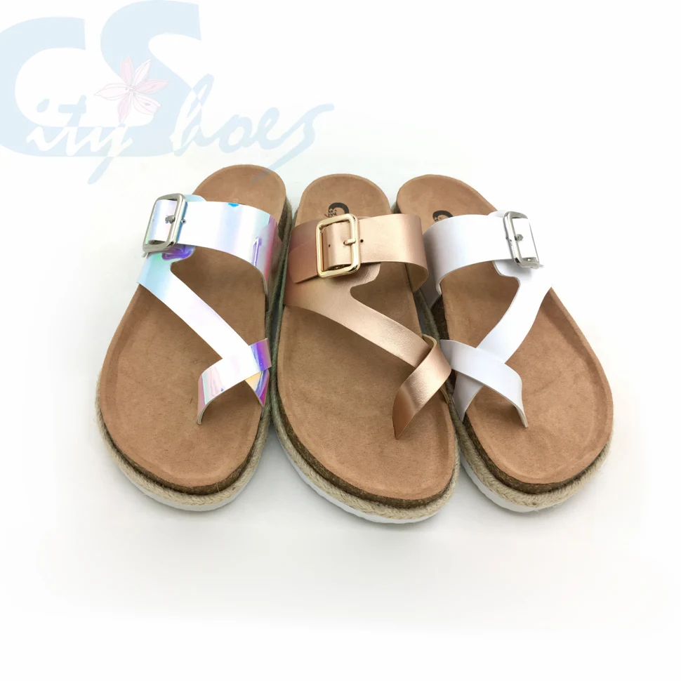 New design ladies flip-flops slippers durable Espadrilles women sandals slippers Fashion birken style cork girls shoes