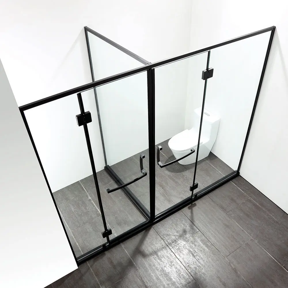 Kamali custom 304SS extend temporary glass black framed shower door price dubai rv complete bathroom glass shower enclosure