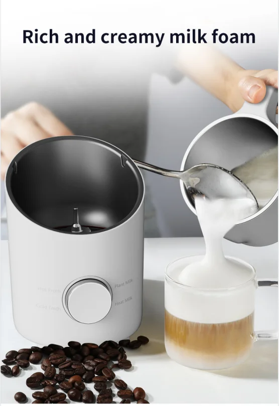 Automatic Kitchen Family Office One-button Milk Steamer Heating  and Milk Frother Electric Milk Steamer