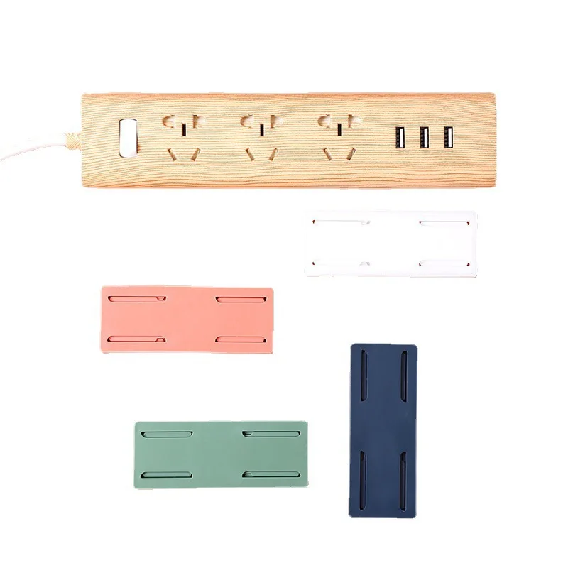 Wall Mount Holder  Self Adhesive Socket Fixer Seamless Extension Cord Holder Home Cable Organizer Desktop Socket Fixer