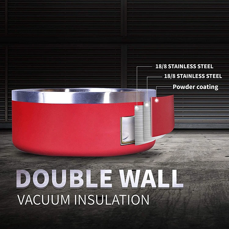 Wholesale Large 64 oz Insulated Dog Bowl Stainless Steel Pet Bowls Food Feeder Powder Coat Metal Bowls for Dog