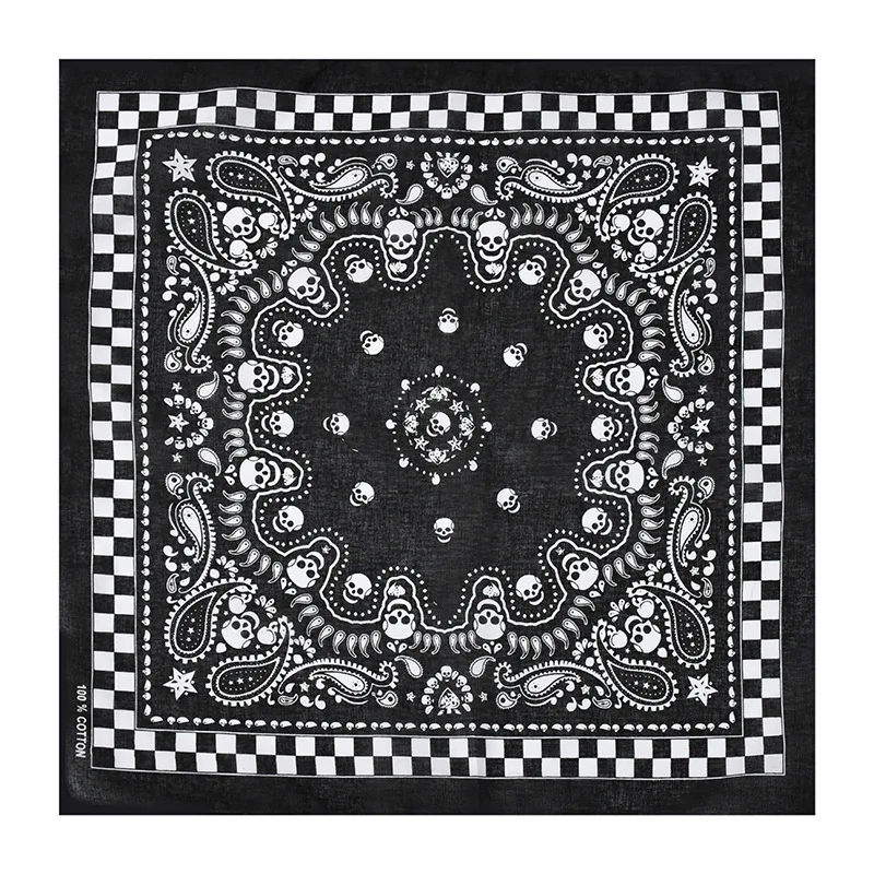 Halloween style skull skeleton handkerchief fashion hip pop street cool men cotton square scarf bandanas