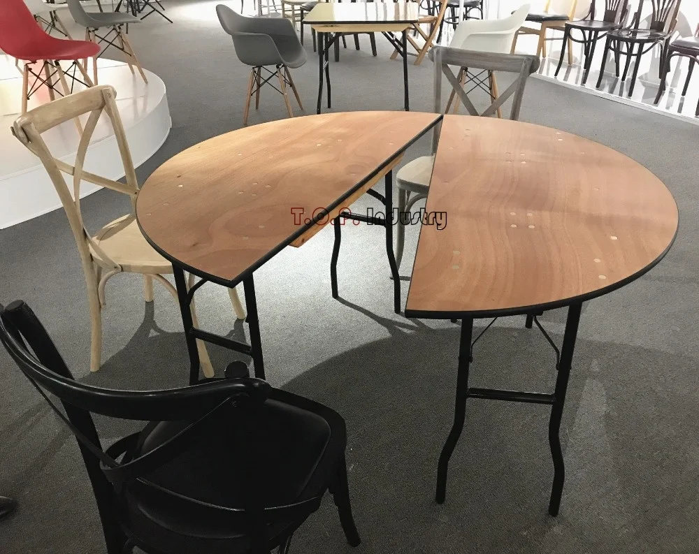 122cm Half Round Wood Table Half Round