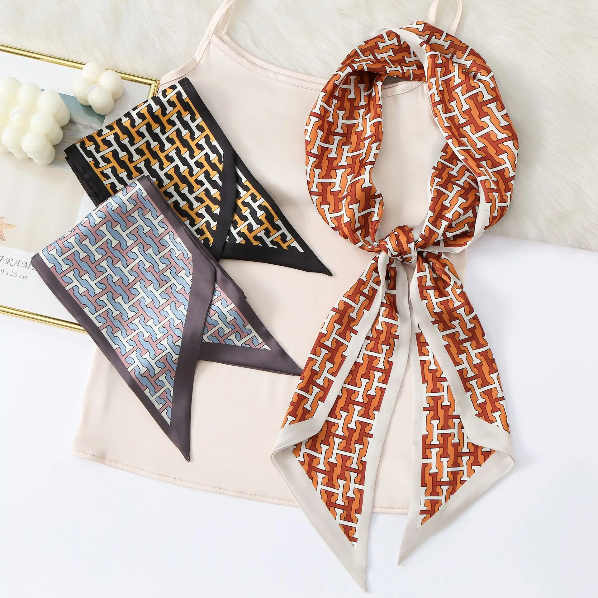 Новинка Весна 2022, резинка для волос из полиэстера с буквенным принтом