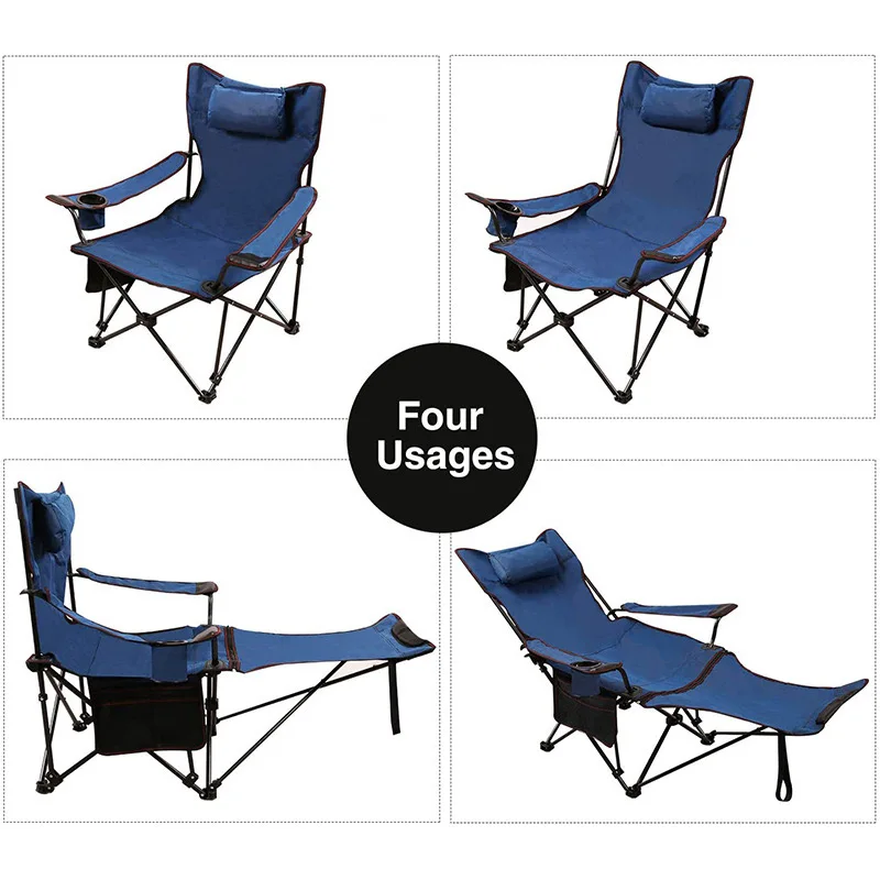 Wholesale Heavy Duty Padded Camping Outdoor Chair with Lumbar Support and cooler bag