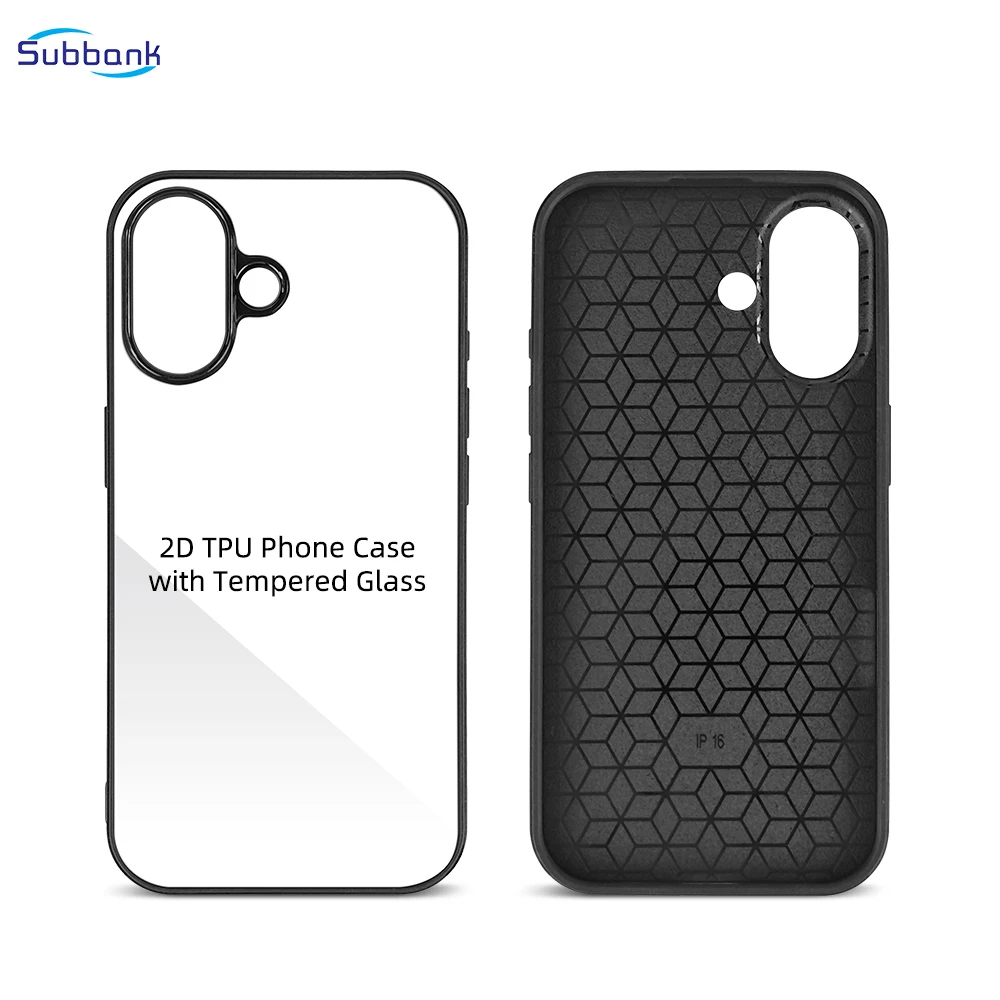 Суббанк 2D TPU PC сублимационный чехол для сотового телефона IPhone 16 Pro Max закаленное стекло пустые сублимационные Чехлы