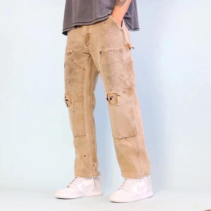 Wholesale Custom Vintage Baggy Mens Double Knee Cargo Carpenter Pants