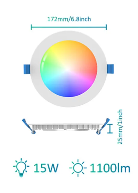 2021 New Design 4pcs*6 Inch RGB Down Light Smart downlight LED Lighting Recessed LED Down Light