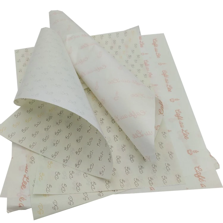 Custom Food Paper Sheets Disposable Natural One Side Coated Sandwich Food Wrap Grease Proof Paper