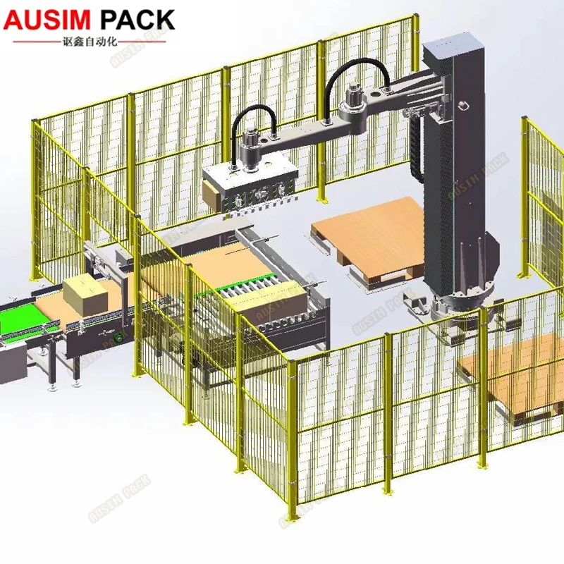 industrial bags case robot single column multi joint palletizer for cement bag beverages pallet packing palletizering machine