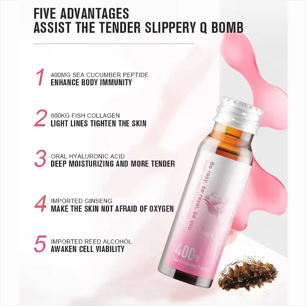 OEM/ODM Natural Skin whitening rejuvenating sea cucumber peptide collagen drink Vegan collage tripeptide oral liquid