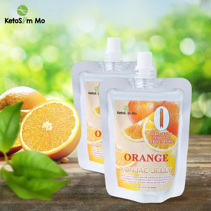 Hot Sale Fresh Orange Grape Jelly Flexible Soft Jelly Keto Customized Flavor Konjac Jelly