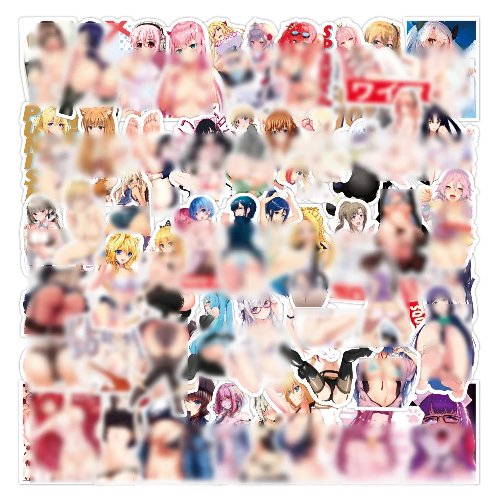 50pcs Japanese anime sexy girls sticker custom cartoon waterproof laptop notebook skateboard pvc vinyl high quality stickers