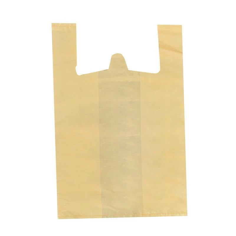 Custom Logo retail biodegradable grocery reusable shopping tote T-shirt plastic corn starch packaging vest bag for supermarket