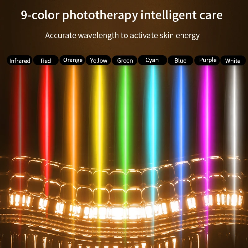 New Design EMS Micro Current Eye Wand Skin Tightening 9 Colors Light Therapy Device Eliminating Wrinkles Eye Beauty Machine