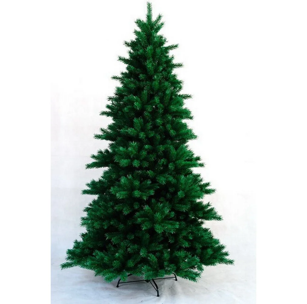 Green pre-lit PVC+PET Mixed Hinged Luxury Indoor Christmas Tree