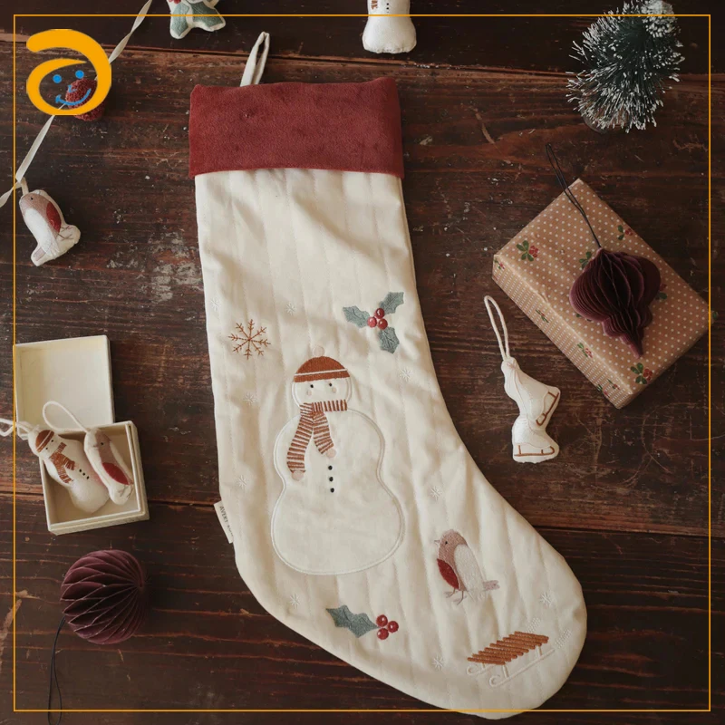 Super Soft Christmas Sock Gift Party Decoration Custom Sublimation Santa Stockings Blank Orange Velvet Christmas Stocking