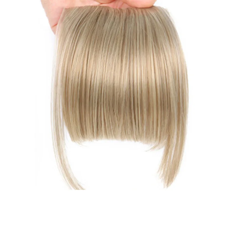 Dropshipping Clip in Hair Bangs Extension Hairpiece Synthetic Natural Bang Hair Piece Clip on Bangs