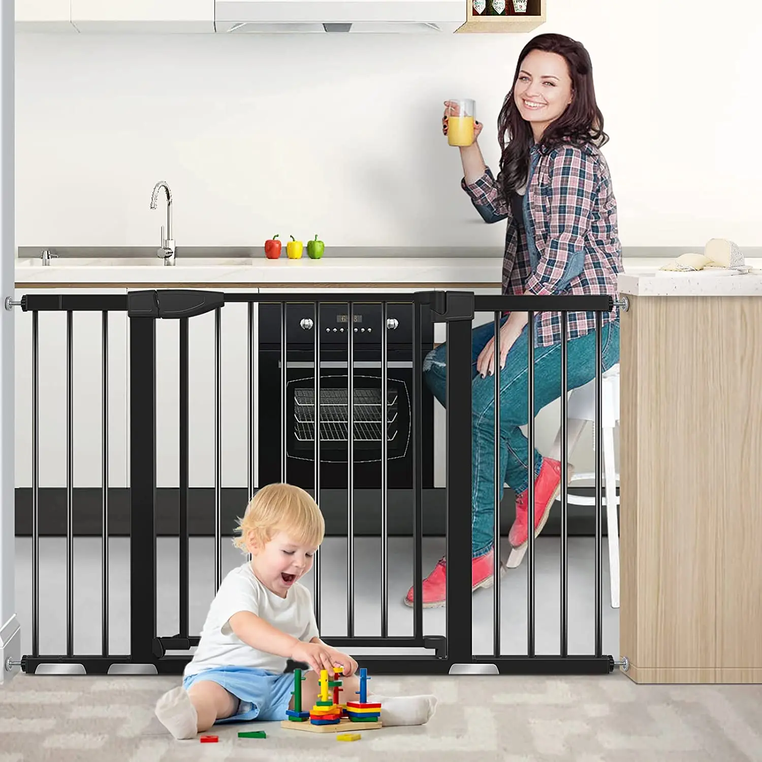 Children Protection Security Stairs Door Baby Pet Safety Gate, Fence For Kids Safe Doorway.baby gates fence for stairs