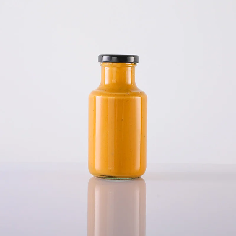 8oz 250ml 16oz 500ml Airtight Glass Salsa Dressing Stout Bottle for Ketchup Chili Sauce Mustard Mayonnaise