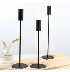 Home Wedding Decoration Metal long candle holder Luxury wedding Tapered Candlestick Holders black candle stick holder