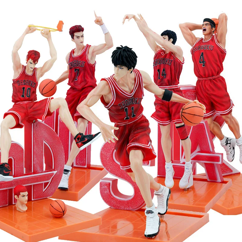 Wholesale Japanese Anime Slam Dunk Master Shobei Five Tigers Sakuragi Hanamichi Miyagi Ryota Akagi Gangxian Model Figure Toys