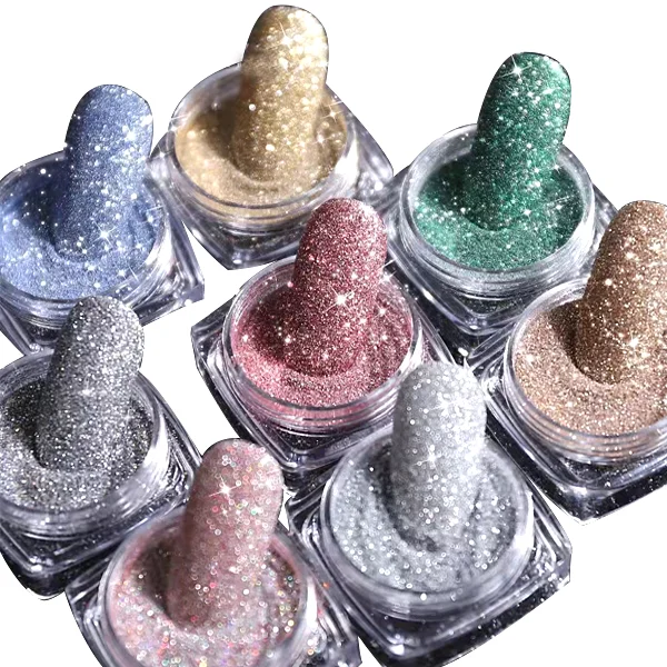 Kolortek Wholesale Bulk Diamond Effect Acrylic Powder Nail Glitter Flash Shining Flakes Pigments