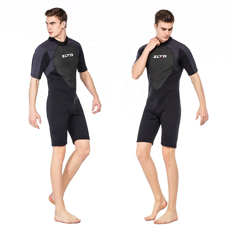 Wholesale 3mm Neoprene diving wetsuit Back Zip short Sleeve Diving Surfing Snorkeling One Piece Wetsuit for Men Women
