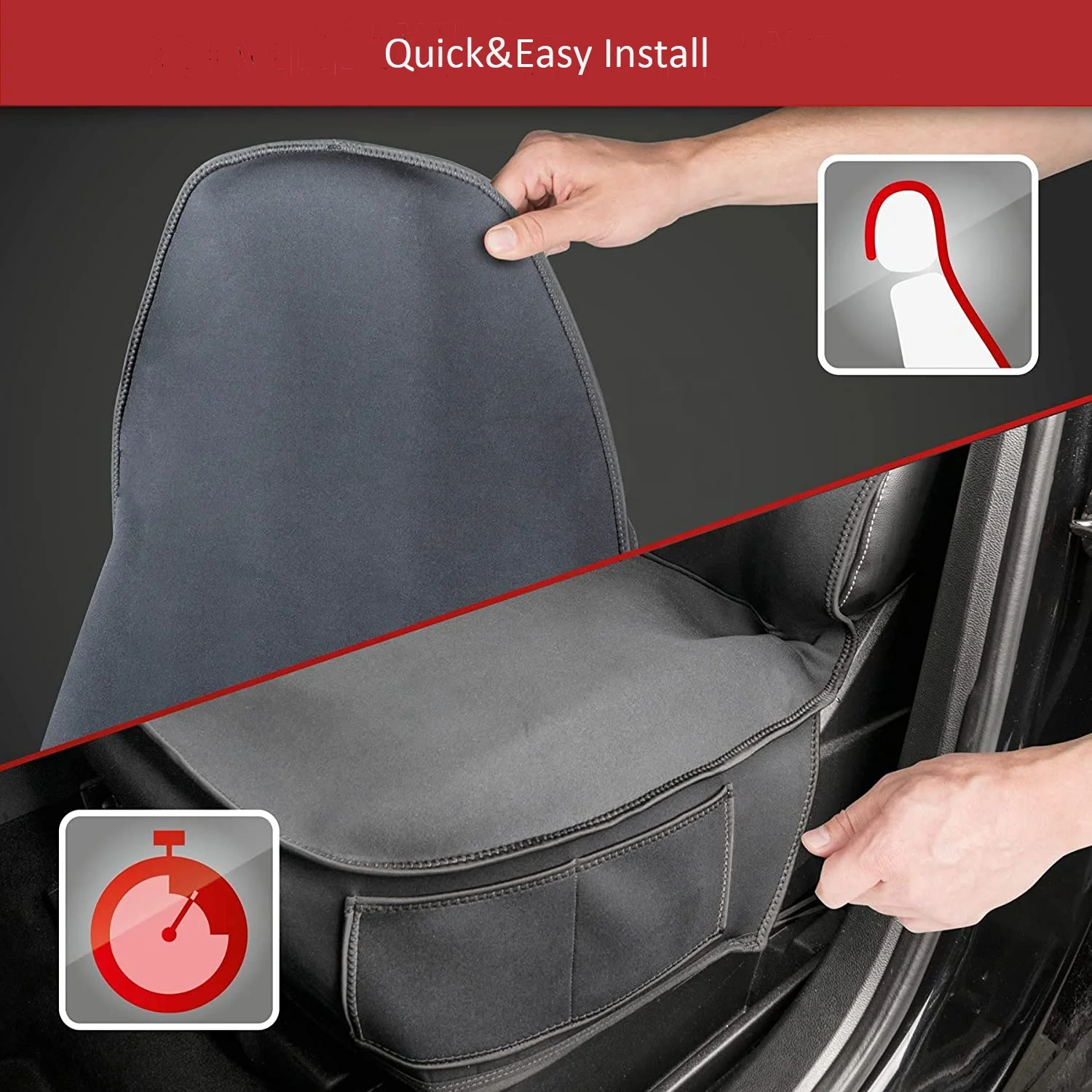 Factory Wholesale Universal fit Waterproof Thermal neoprene seat cover with tool pocket Neoprene seat covers for Car seat