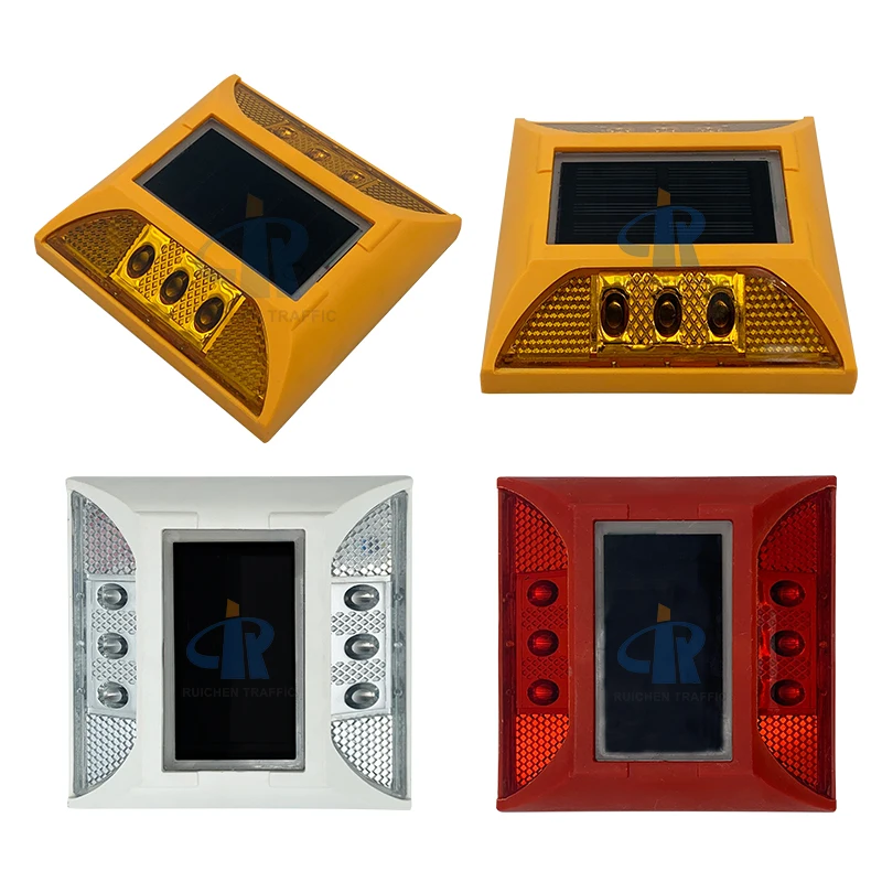 highway raised pavement traffic safety reflective cast cat eye light stud path marker 8 led 30t plastic solar road stud