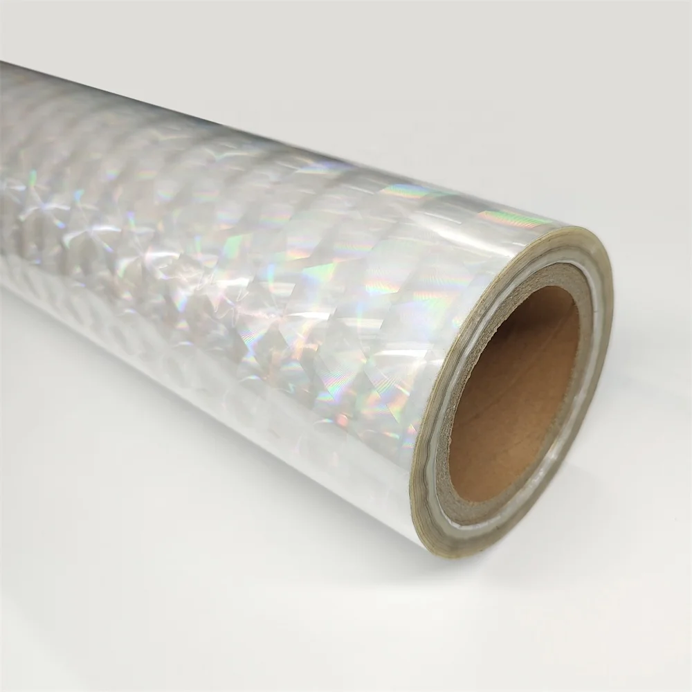 Manufacturer Wholesale Popular PET Material Heat Transfer Holographic Transparent Overlay Foil For Leather