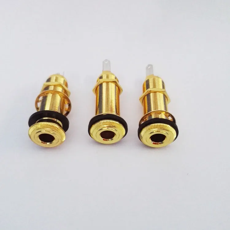 End Pin Jack Socket Plug Copper Material for Acoustic Electric Guitar 6.35mm 1/4 Inch Guitar Endpin Jack Stereo Output