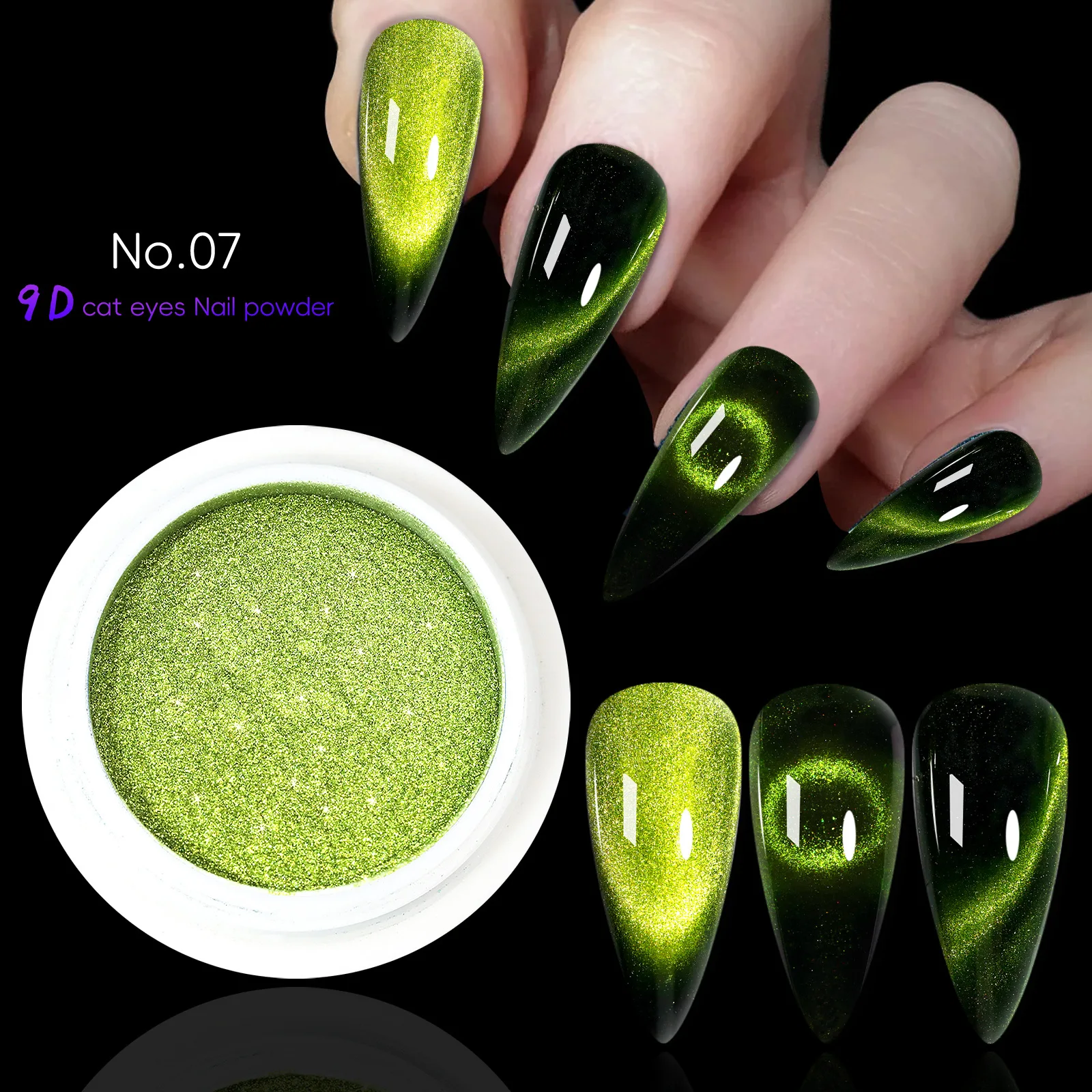 9D Cat Eye Chrome Powder Magnetic Nail Pigment powder  for Manicure 10pcs Minimum Order