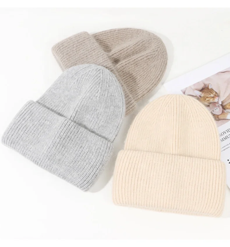 Vadulyer Wholesale Winter Fashion Warm Rabbit Hair Knitting Wool Pullover Hat