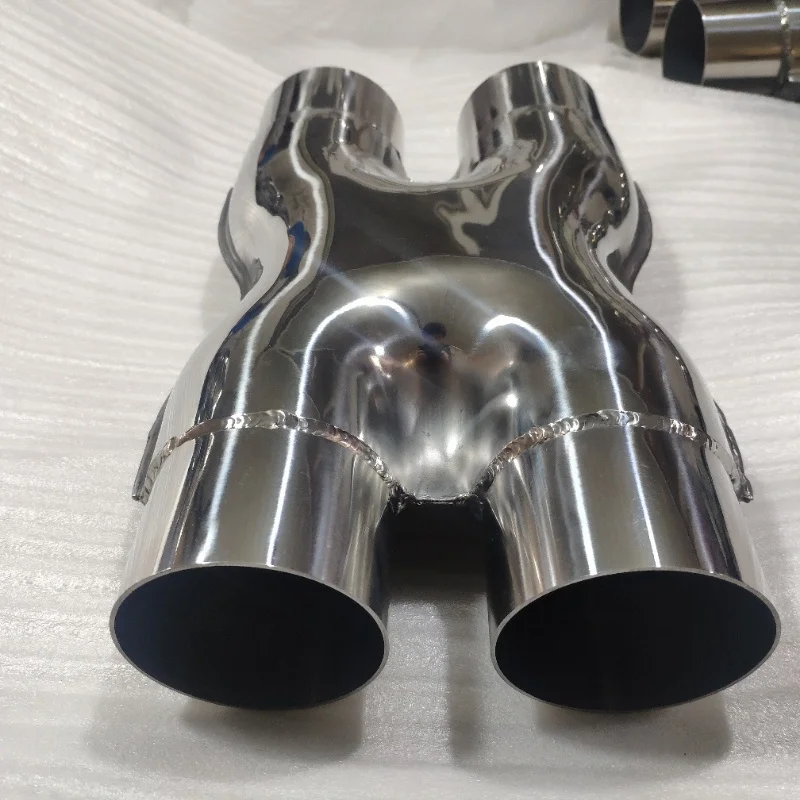 2.25inch 2.5inch 3inch Crossover X Pipe Universal Custom Dual Exhaust Pipe Muffler Tube