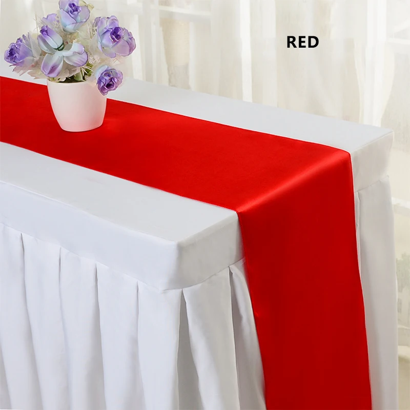 Wholesale Restaurant Wedding Decoration Banquet Satin Table Runner Sky Blue Table Runner For Rectangle Tables