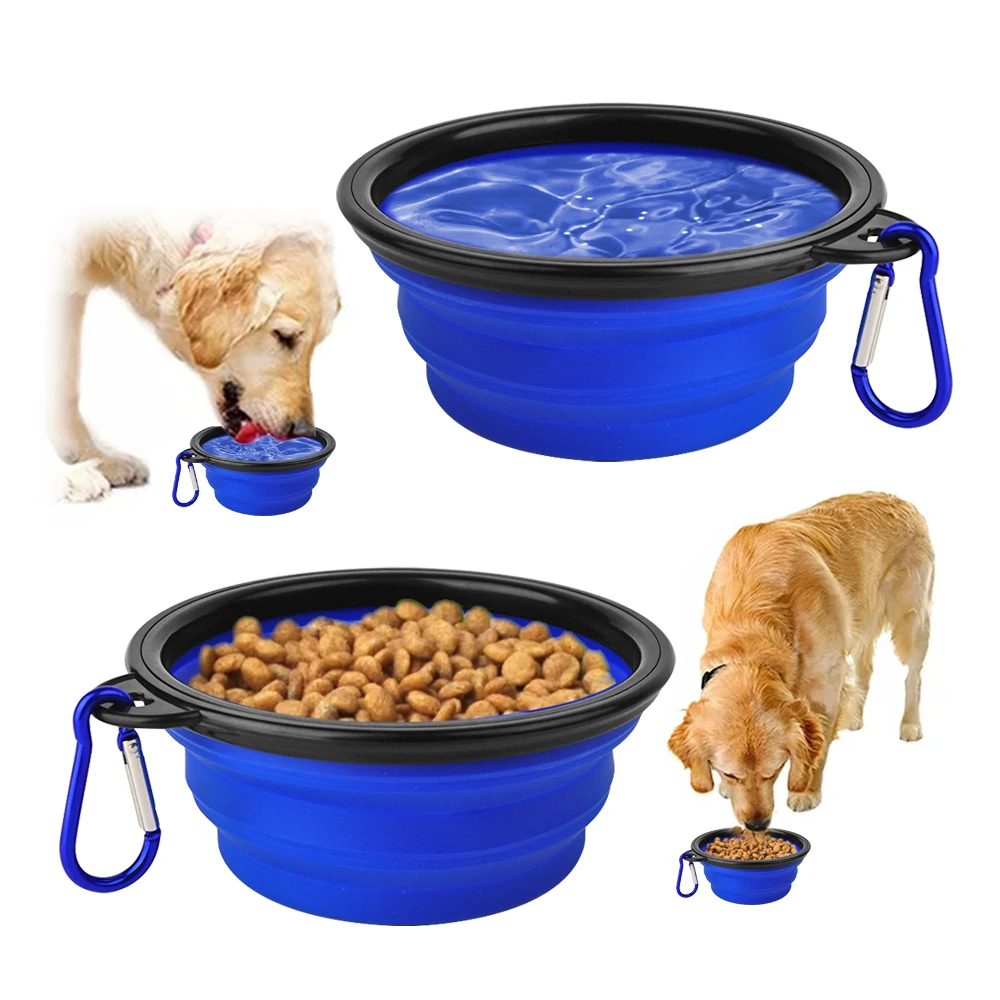 350ML 650ML 1000ML Eco Friendly Pet Feeding Bowls Waterproof Travel TPE Silicone Collapsible Dog Cat Water Bowl
