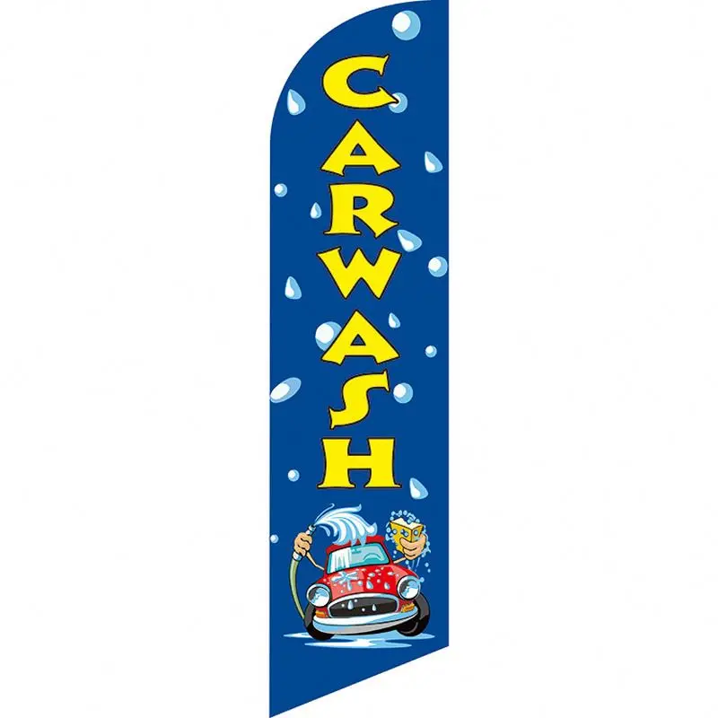 Custom cheap advertising beach flags Car Wash outdoor printing polyester banner feather flag
